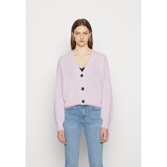 NWT & Bag Scotch & Soda $178.00 MSRP Fuzzy Kniited Cardigan Size XL Soft Orchid - Picture 2 of 16